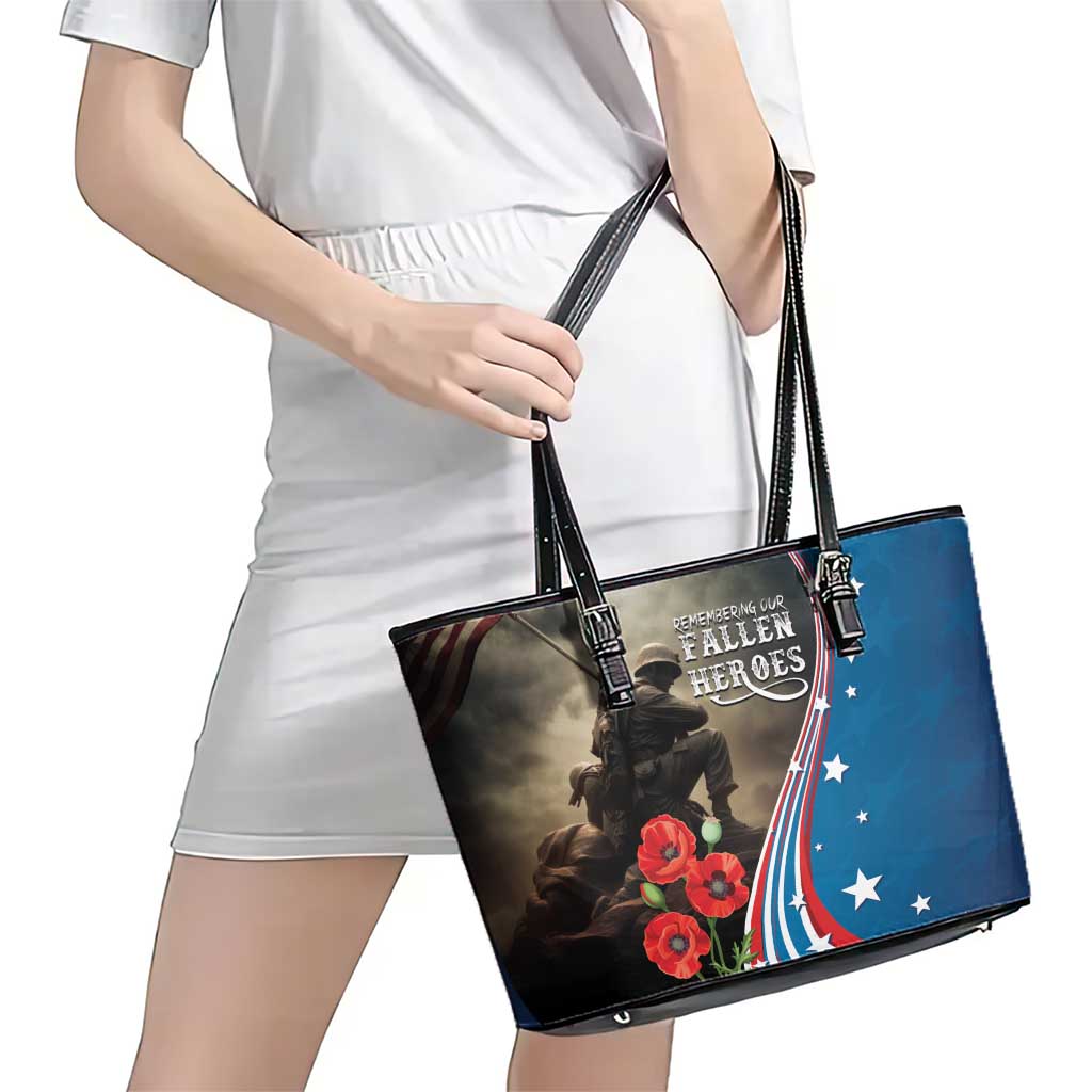 US Memorial Day 2025 Leather Tote Bag Remembering Our Fallen Heroes