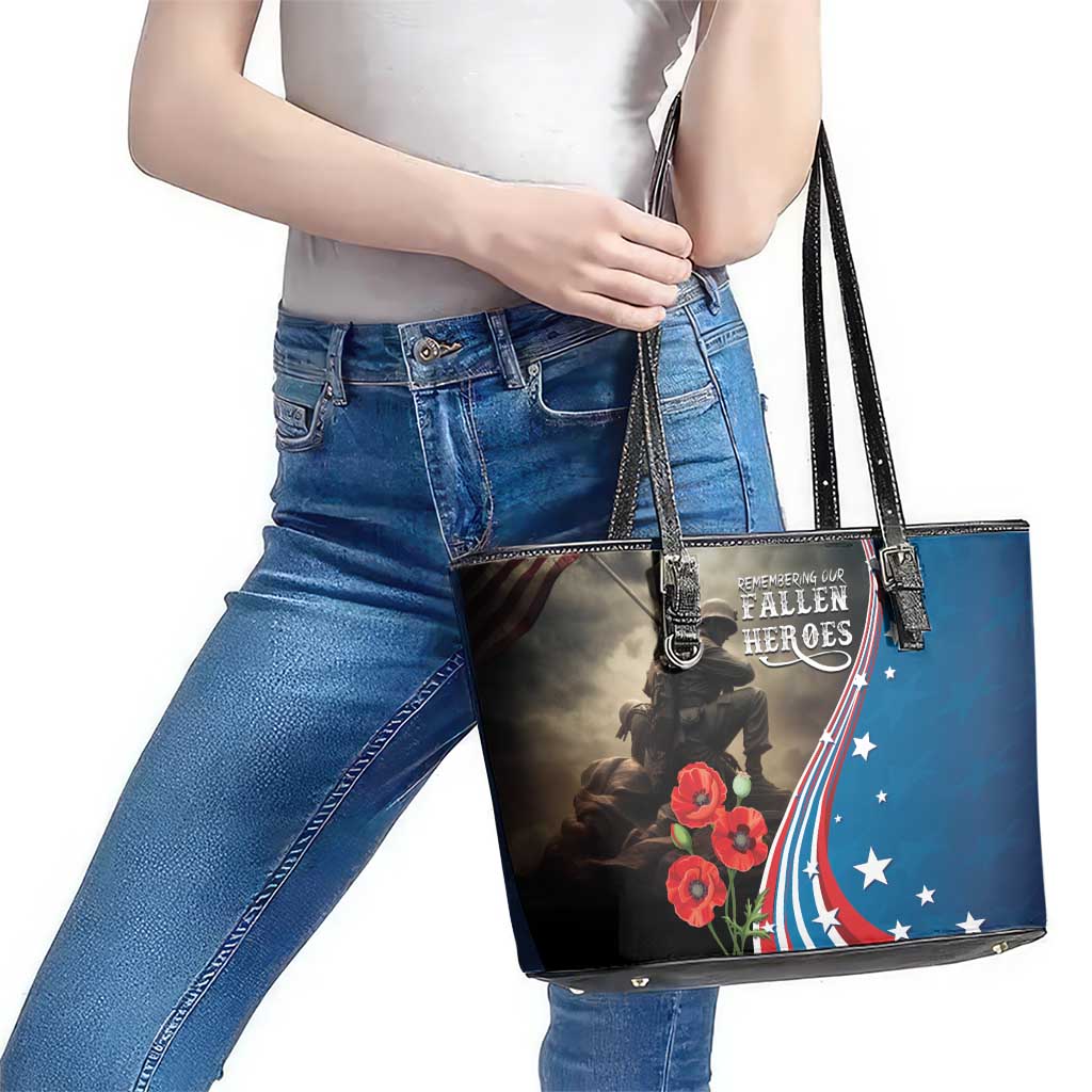 US Memorial Day 2025 Leather Tote Bag Remembering Our Fallen Heroes