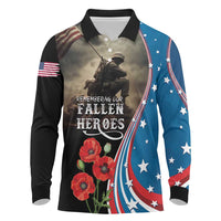 US Memorial Day 2025 Long Sleeve Polo Shirt Remembering Our Fallen Heroes