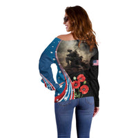 US Memorial Day 2025 Off Shoulder Sweater Remembering Our Fallen Heroes