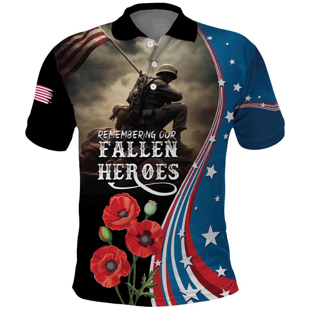 US Memorial Day 2025 Polo Shirt Remembering Our Fallen Heroes