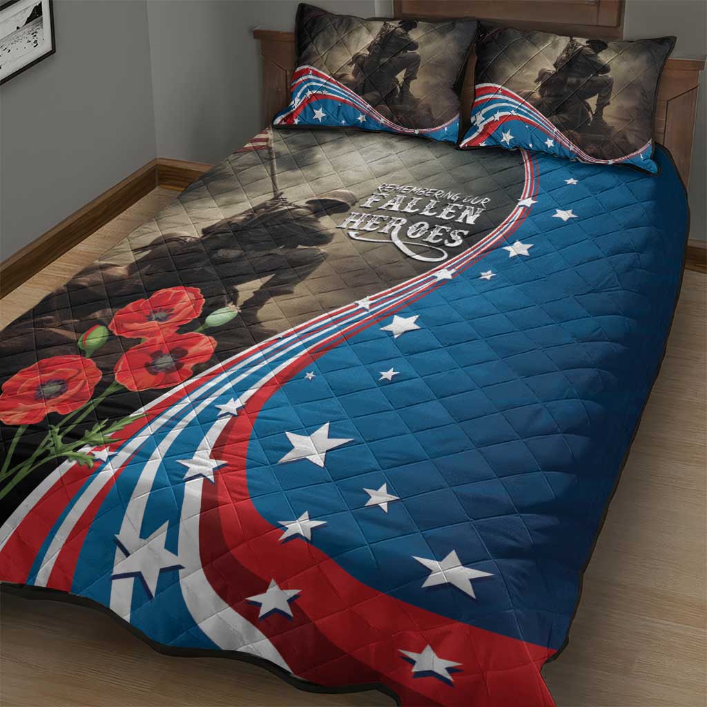 US Memorial Day 2025 Quilt Bed Set Remembering Our Fallen Heroes