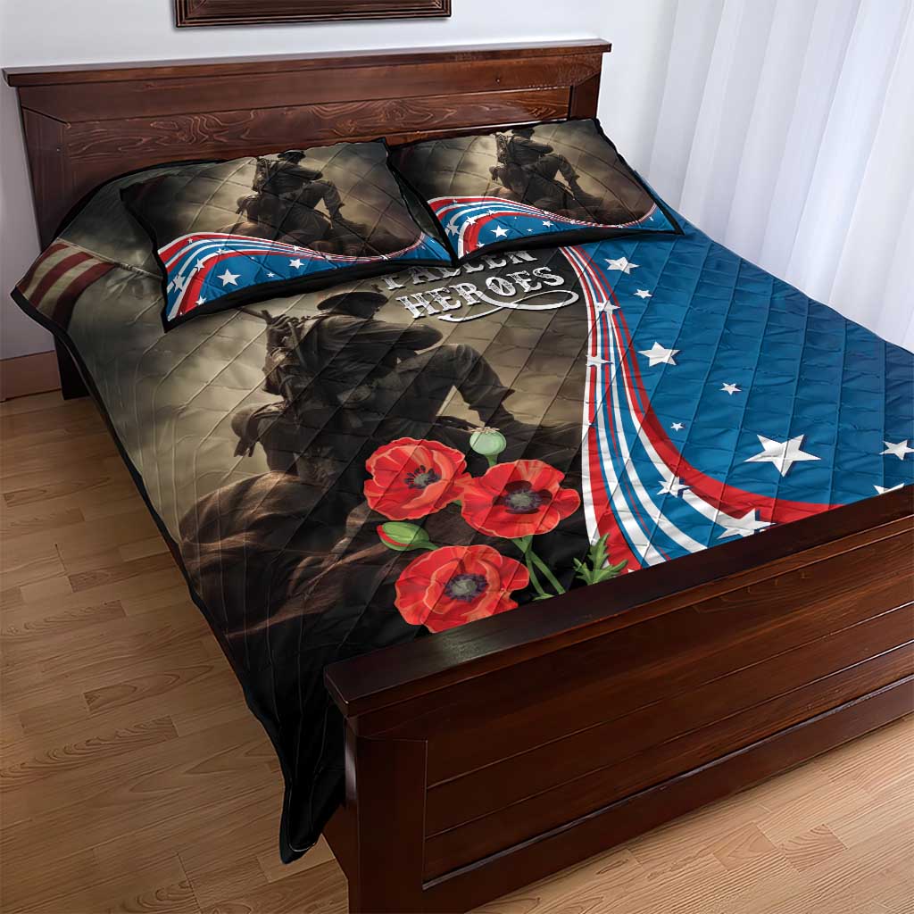 US Memorial Day 2025 Quilt Bed Set Remembering Our Fallen Heroes