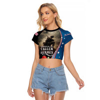 US Memorial Day 2025 Raglan Cropped T Shirt Remembering Our Fallen Heroes