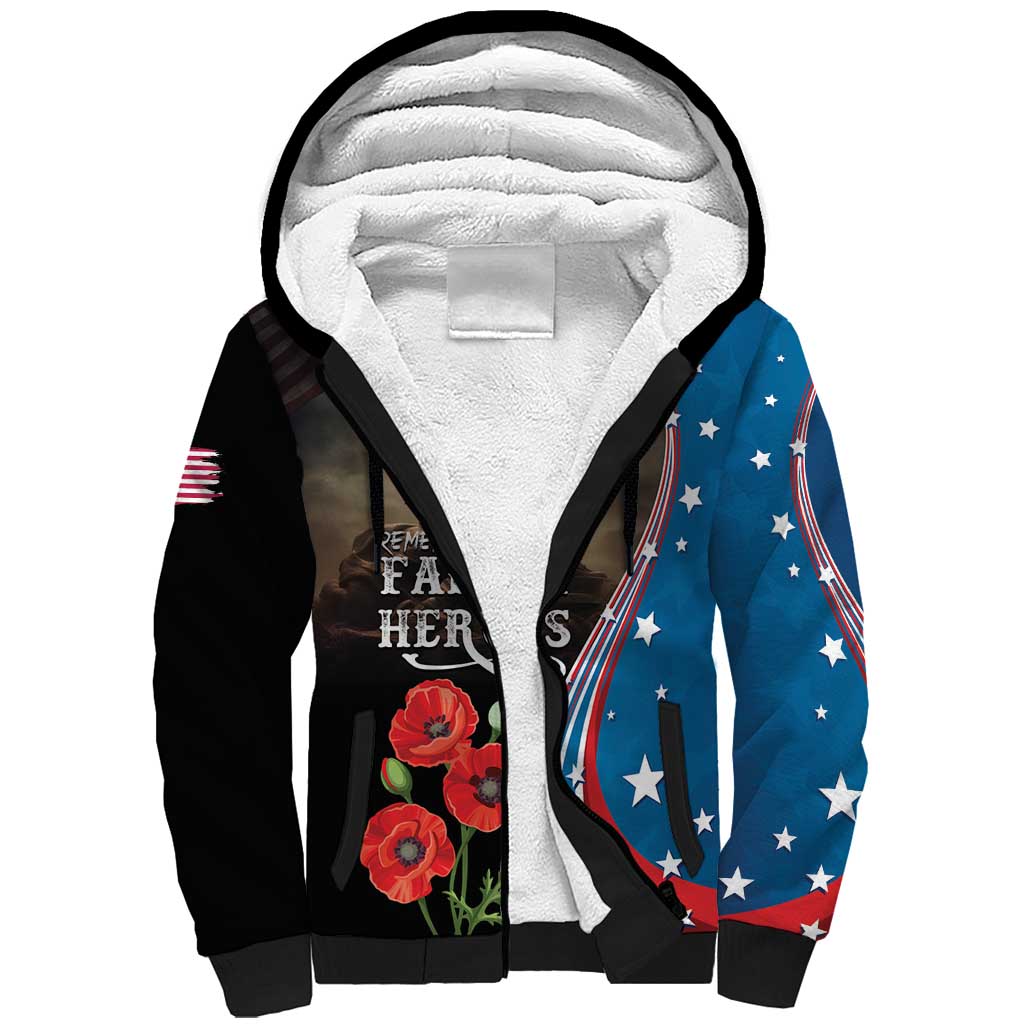 US Memorial Day 2025 Sherpa Hoodie Remembering Our Fallen Heroes