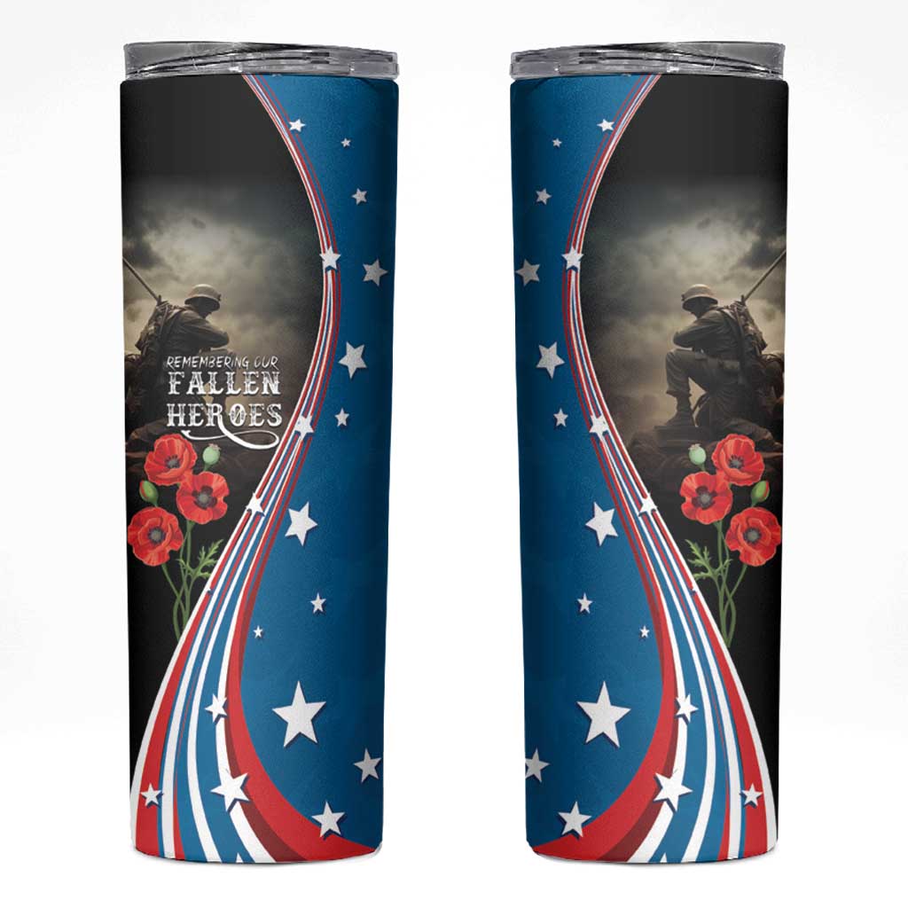 US Memorial Day 2025 Skinny Tumbler Remembering Our Fallen Heroes