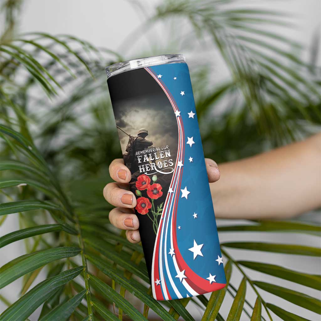 US Memorial Day 2025 Skinny Tumbler Remembering Our Fallen Heroes