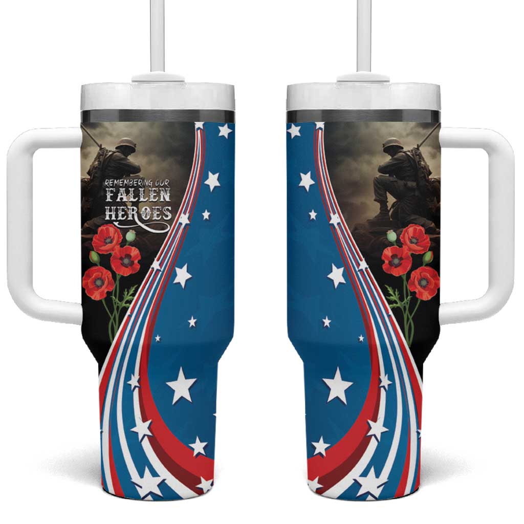 US Memorial Day 2025 Tumbler With Handle Remembering Our Fallen Heroes