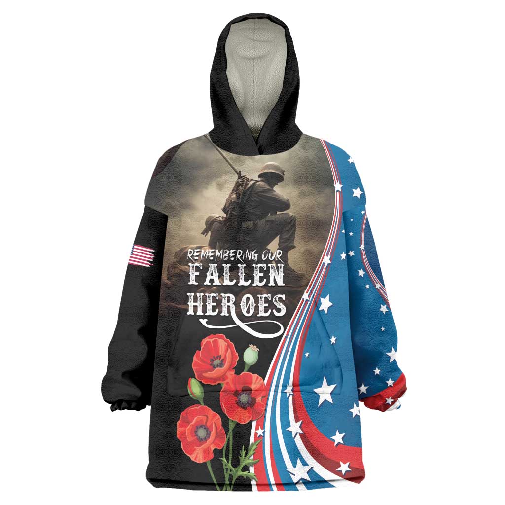 US Memorial Day 2025 Wearable Blanket Hoodie Remembering Our Fallen Heroes