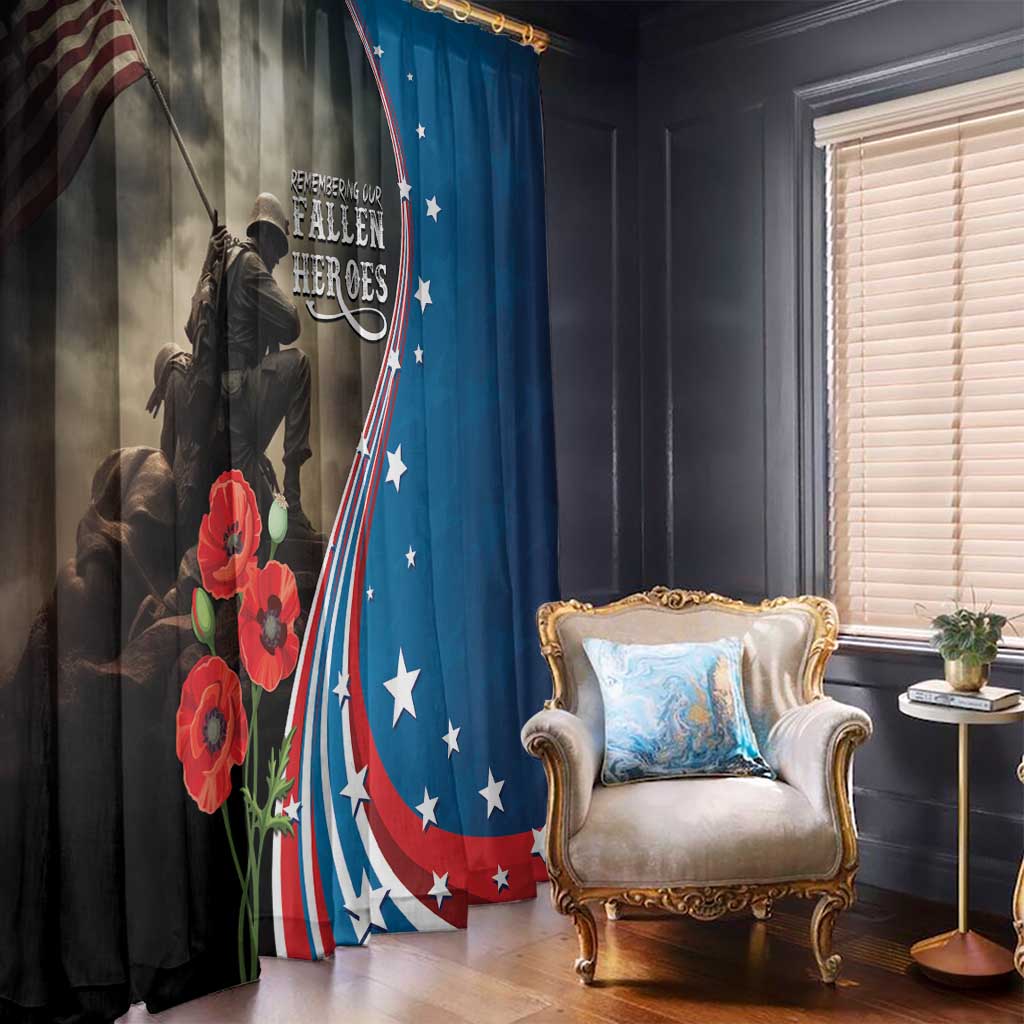 US Memorial Day 2025 Window Curtain Remembering Our Fallen Heroes