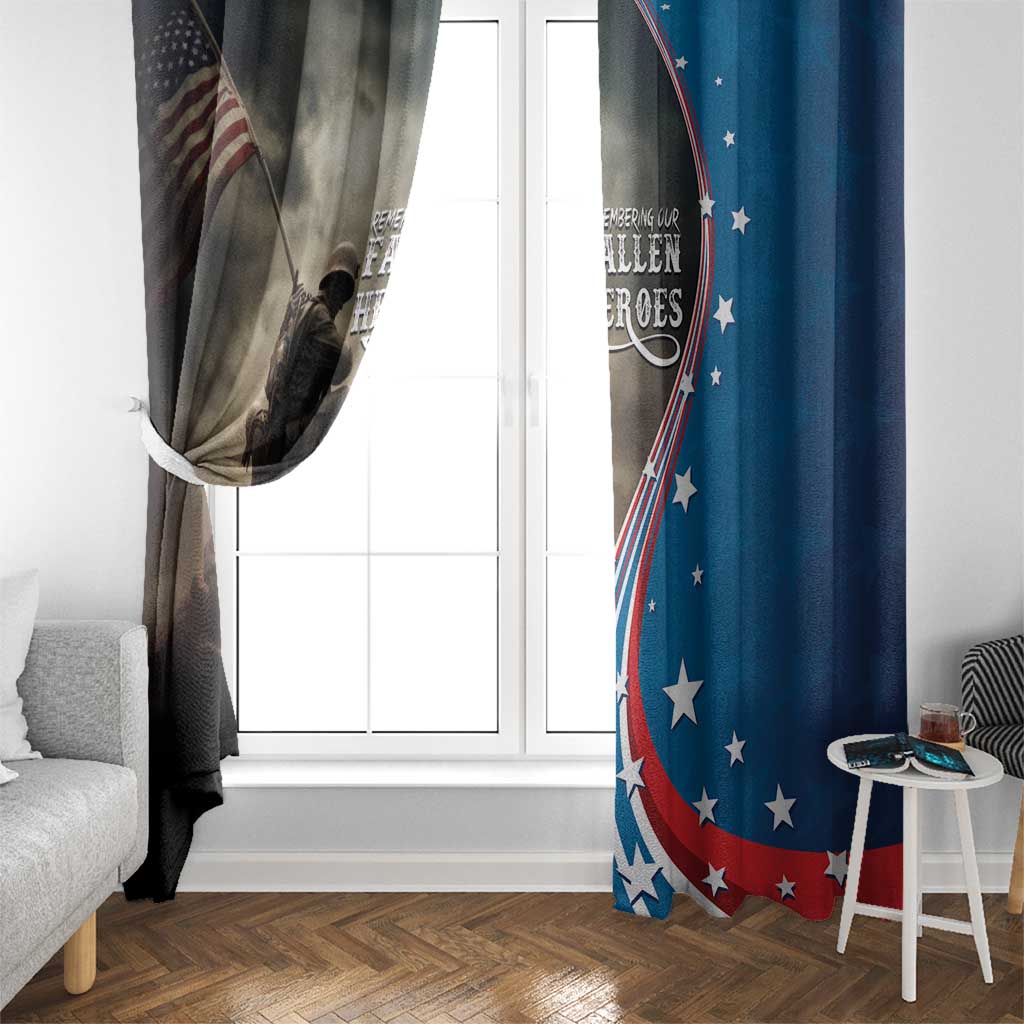 US Memorial Day 2025 Window Curtain Remembering Our Fallen Heroes