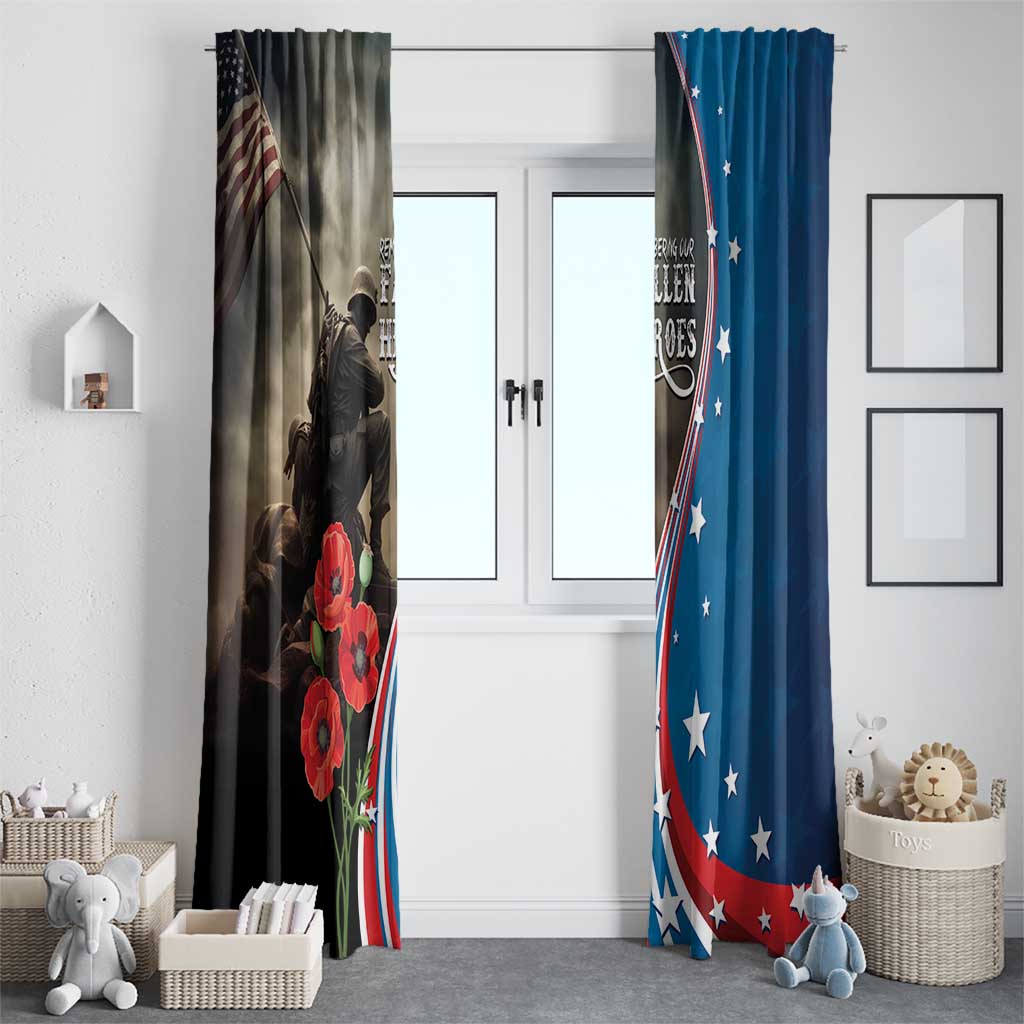 US Memorial Day 2025 Window Curtain Remembering Our Fallen Heroes