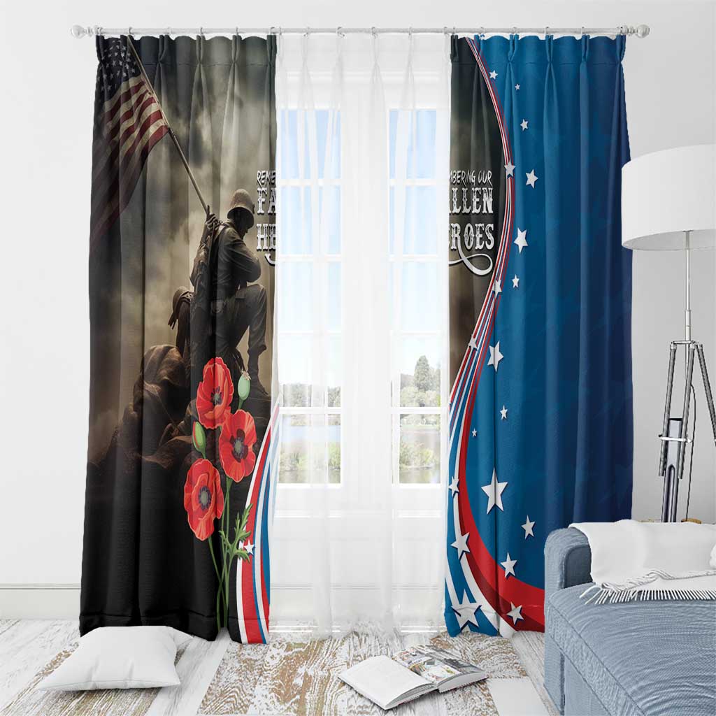 US Memorial Day 2025 Window Curtain Remembering Our Fallen Heroes