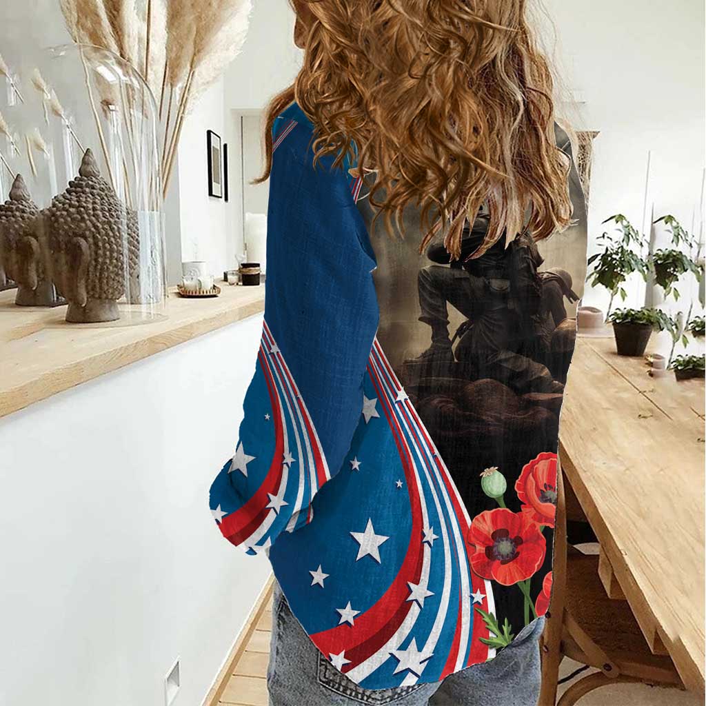 US Memorial Day 2025 Women Casual Shirt Remembering Our Fallen Heroes