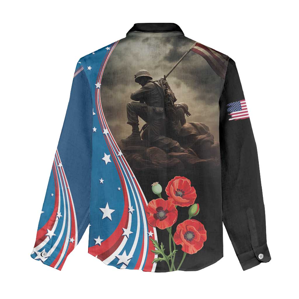 US Memorial Day 2025 Women Casual Shirt Remembering Our Fallen Heroes