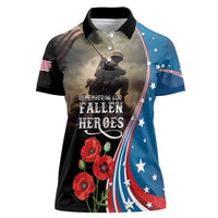 US Memorial Day 2025 Women Polo Shirt Remembering Our Fallen Heroes
