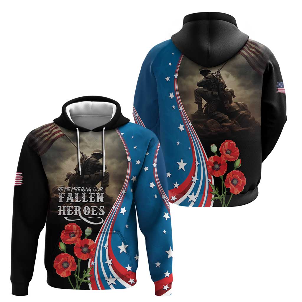 US Memorial Day 2025 Zip Hoodie Remembering Our Fallen Heroes