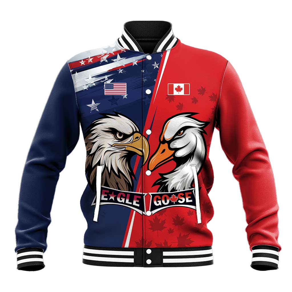Personalized Canada Goose x USA Band Eagle Faced Off Baseball Jacket