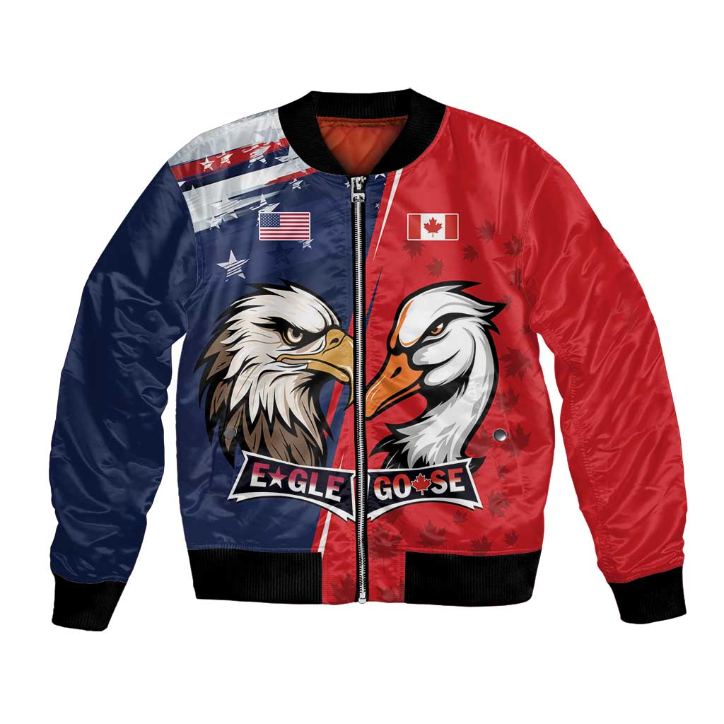 Personalized Canada Goose x USA Band Eagle Faced Off Bomber Jacket