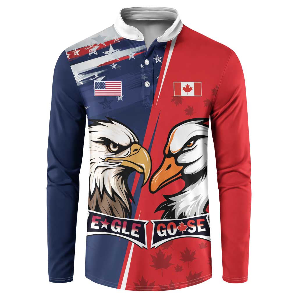 Personalized Canada Goose x USA Band Eagle Faced Off Button Sweatshirt