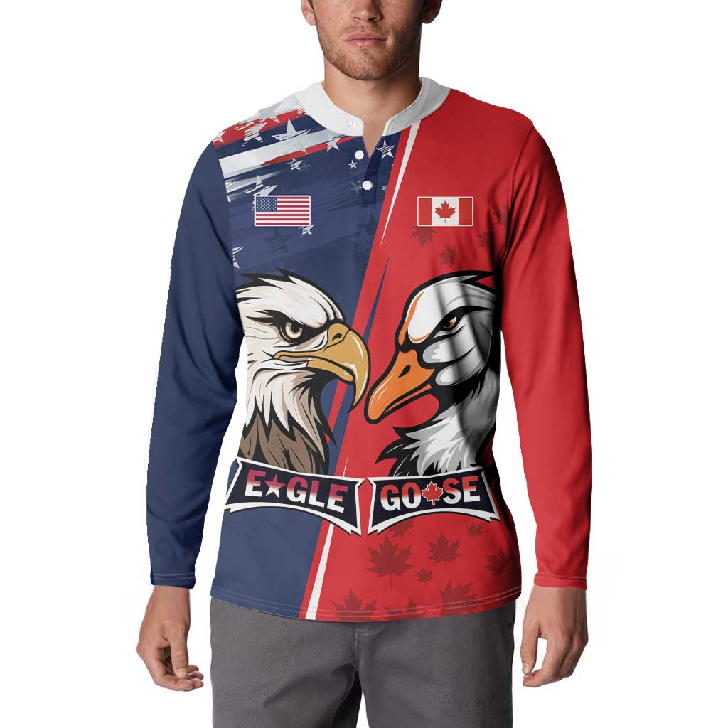 Personalized Canada Goose x USA Band Eagle Faced Off Button Sweatshirt