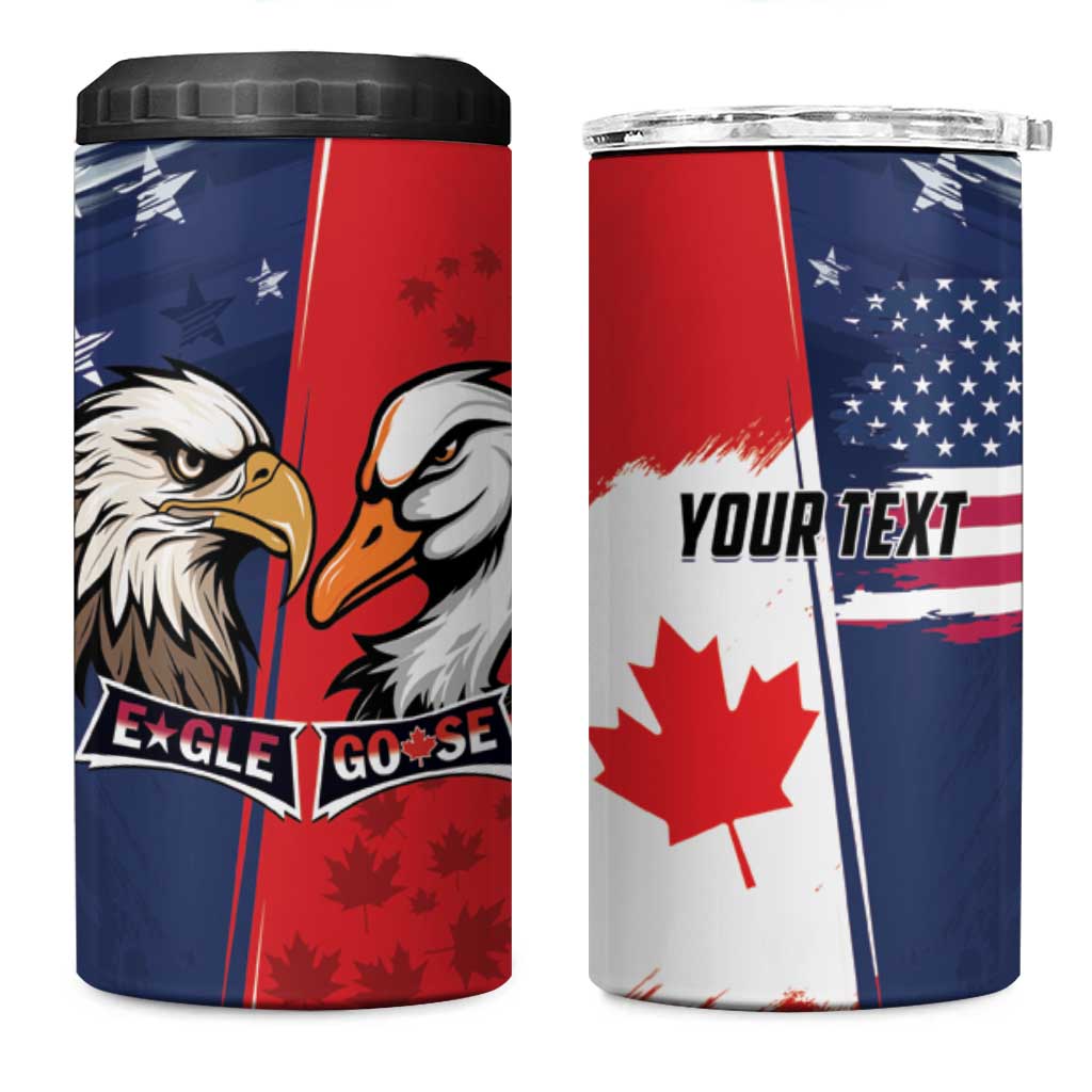 Personalized Canada Goose x USA Band Eagle Faced Off 4 in 1 Can Cooler Tumbler