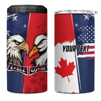 Personalized Canada Goose x USA Band Eagle Faced Off 4 in 1 Can Cooler Tumbler