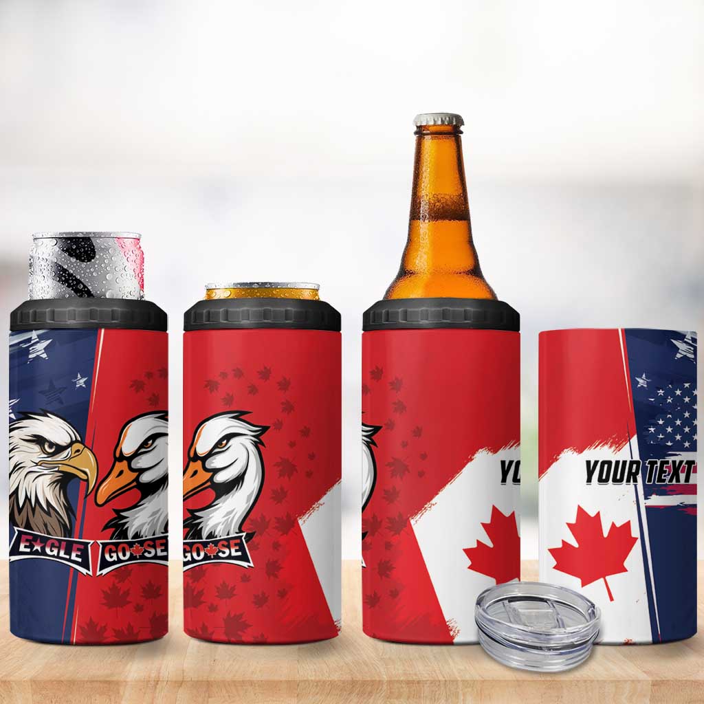 Personalized Canada Goose x USA Band Eagle Faced Off 4 in 1 Can Cooler Tumbler