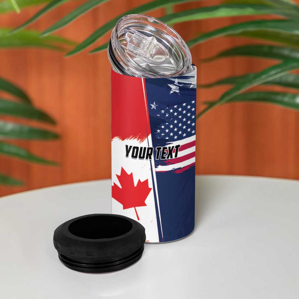 Personalized Canada Goose x USA Band Eagle Faced Off 4 in 1 Can Cooler Tumbler