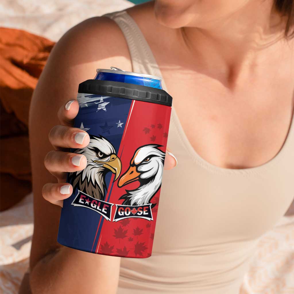 Personalized Canada Goose x USA Band Eagle Faced Off 4 in 1 Can Cooler Tumbler