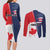 Personalized Canada Goose x USA Band Eagle Faced Off Couples Matching Long Sleeve Bodycon Dress and Long Sleeve Button Shirt