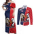 Personalized Canada Goose x USA Band Eagle Faced Off Couples Matching Off Shoulder Maxi Dress and Long Sleeve Button Shirt