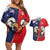 Personalized Canada Goose x USA Band Eagle Faced Off Couples Matching Off Shoulder Short Dress and Hawaiian Shirt