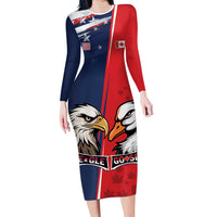 Personalized Canada Goose x USA Band Eagle Faced Off Family Matching Long Sleeve Bodycon Dress and Hawaiian Shirt