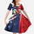 Personalized Canada Goose x USA Band Eagle Faced Off Family Matching Off The Shoulder Long Sleeve Dress and Hawaiian Shirt