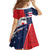 Personalized Canada Goose x USA Band Eagle Faced Off Family Matching Off The Shoulder Long Sleeve Dress and Hawaiian Shirt