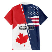 Personalized Canada Goose x USA Band Eagle Faced Off Family Matching Off Shoulder Maxi Dress and Hawaiian Shirt