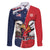 Personalized Canada Goose x USA Band Eagle Faced Off Family Matching Off Shoulder Short Dress and Hawaiian Shirt