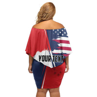 Personalized Canada Goose x USA Band Eagle Faced Off Family Matching Off Shoulder Short Dress and Hawaiian Shirt