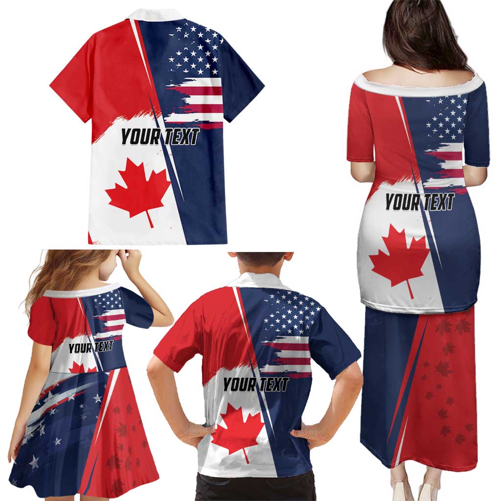 Personalized Canada Goose x USA Band Eagle Faced Off Family Matching Puletasi and Hawaiian Shirt