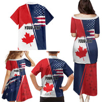 Personalized Canada Goose x USA Band Eagle Faced Off Family Matching Puletasi and Hawaiian Shirt