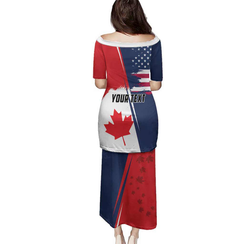 Personalized Canada Goose x USA Band Eagle Faced Off Family Matching Puletasi and Hawaiian Shirt