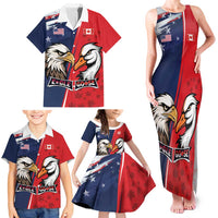 Personalized Canada Goose x USA Band Eagle Faced Off Family Matching Tank Maxi Dress and Hawaiian Shirt