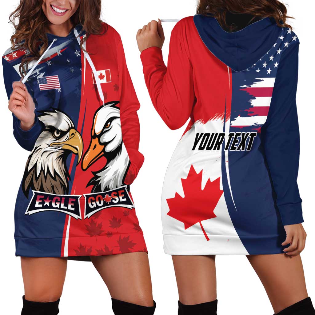 Personalized Canada Goose x USA Band Eagle Faced Off Hoodie Dress
