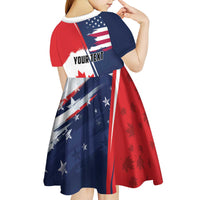 Personalized Canada Goose x USA Band Eagle Faced Off Kid Short Sleeve Dress