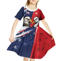 Personalized Canada Goose x USA Band Eagle Faced Off Kid Short Sleeve Dress