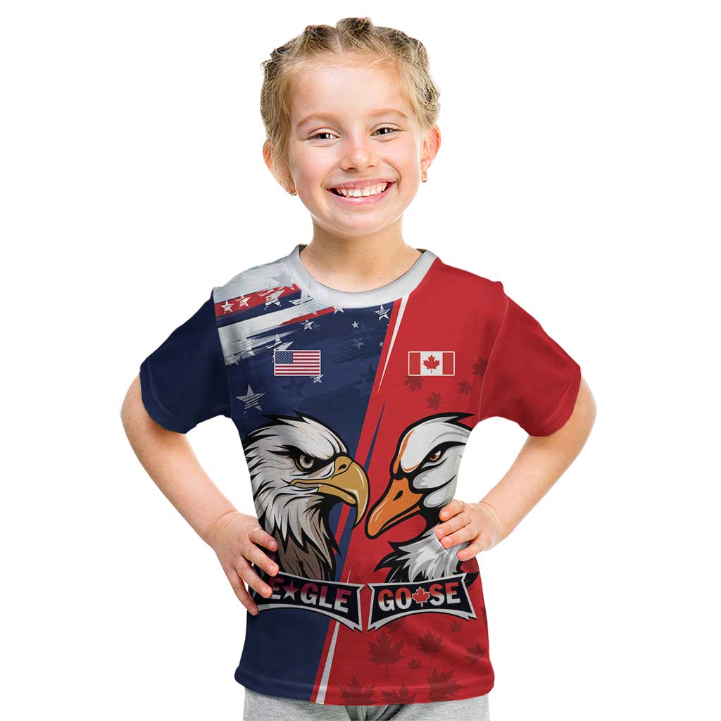 Personalized Canada Goose x USA Band Eagle Faced Off Kid T Shirt