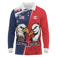Personalized Canada Goose x USA Band Eagle Faced Off Long Sleeve Polo Shirt