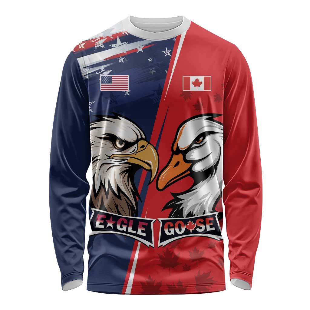 Personalized Canada Goose x USA Band Eagle Faced Off Long Sleeve Shirt