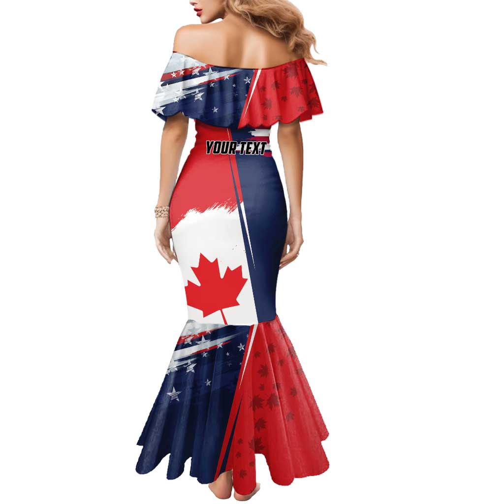 Personalized Canada Goose x USA Band Eagle Faced Off Mermaid Dress